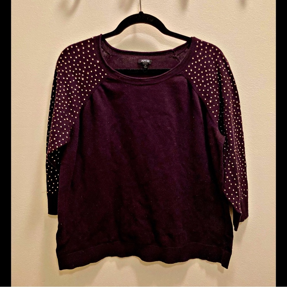 Apt. 9 Rhinestone Sleeve Sweater